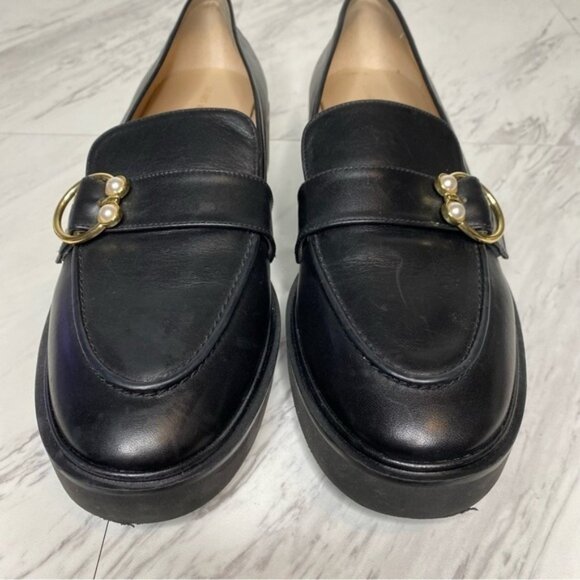Stuart Weitzman Brenna Black Leather Loafer 8 1/2 B - Picture 12 of 16